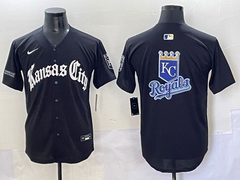 Men 2025 Kansas City Royals Blank Black Five generations Joint Name Nike MLB Jersey style 4->kansas city royals->MLB Jersey